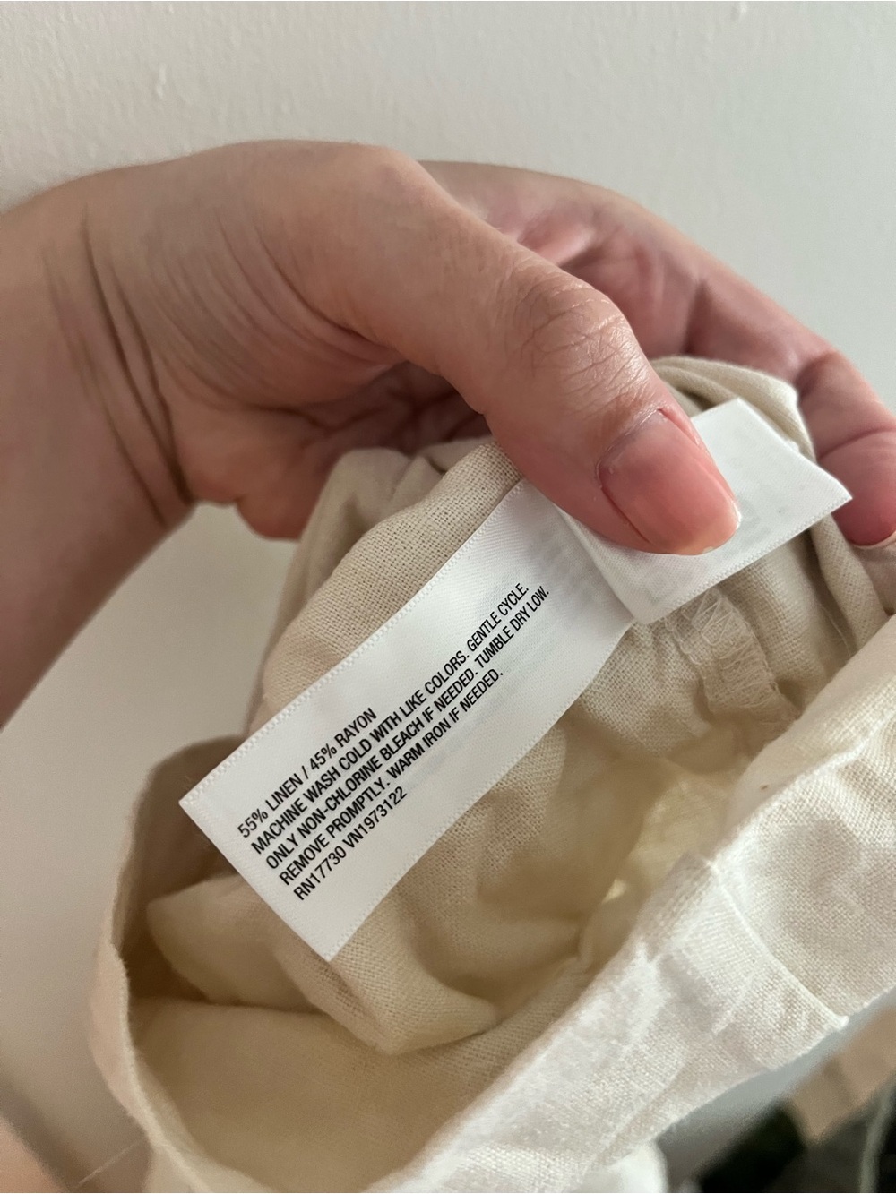 Linen Neutral Cream Utility Jumpsuit with Drawstring Waist - Picture 5 of 6